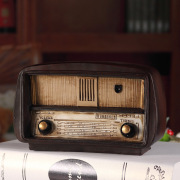 老式收音机摄影道具家居装饰品 复古做旧模型工艺摆件 树脂工艺品