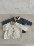 韩国童装LALA春装男女童时尚婴幼儿单排扣连体衣衬衫外套125