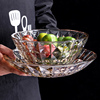 果盘客厅水果盘玻璃创意家用欧式现代奢华茶几糖果零食盘简约加厚