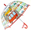 儿童卡通小雨伞宝宝透明推拉开关男孩幼儿园汽车伞男童透明伞