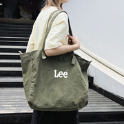 Lee男女士手提单肩斜挎包帆布大容量复古收纳托特包包学生书包NY