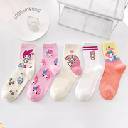 美乐蒂儿童女童宝宝袜子春秋，款卡通纯棉，中高筒女袜可爱小兔长筒袜