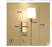 现代简约大气酒店客房床头壁灯带开关双层玻璃灯罩非标定制客房灯