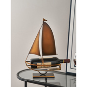 欧式复古帆船红酒架，葡萄酒架创意艺术，装饰摆件家居客厅餐边柜酒柜