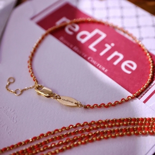 法国redline红绳明星同款编织手链，女18k本命年幸运情侣，手绳送女友