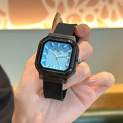 番米拉时尚简约学生果冻手表方形防水休闲通勤硅胶带女士石英腕表