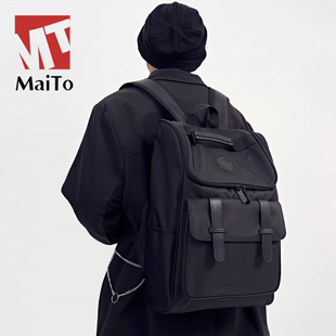 Maito潮牌双肩包男时尚初中书包女大学生高中休闲大容量旅行背包