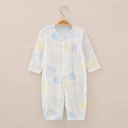 象比家族婴儿夏季睡衣长袖超薄竹纤维0-1-2岁空调服男女宝宝哈衣