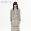 CONCISE-WHITE简白立领双排扣羊毛短外套女23秋冬设计师品牌