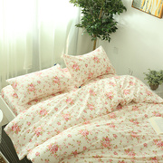 4件套床上用品全棉纯棉，床单被罩双人四件套床上用品唯美碎花