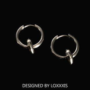 Loxxxis 简约高级又有点冷酷感 欧美嘻哈耳环百搭钛钢不掉色耳钉