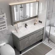 北欧实木浴室柜简约环保免漆板洗漱台洗手池卫生间洗脸盆镜柜组合