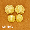 NIUKO 简约复古双狮金色金属大衣纽扣高档服装辅料装饰外套钮扣子