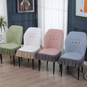 高档全包弧形椅子套罩家用餐椅套椅垫一体防滑夹棉凳子套罩餐桌布