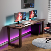 实木腿电脑桌台式家用原木书桌，双人电竞桌卧室，长条工作台办公桌子