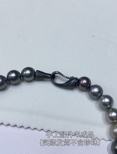 DIY珍珠配件S925纯银手工拉丝磨砂连接扣中性项链扣子头