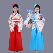 儿童汉服女裙古装服装女大童古筝，演出服小孩中国风改良儒裙四季。