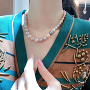 特大爱迪生混彩13-15mm天然珍珠项链正圆极强光女款 送礼妈妈