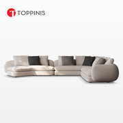 Toppinis意式转角L型布艺沙发大户型客厅北欧现代简约设计师沙发