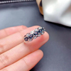 伦敦蓝托帕石戒指女s925银，时尚精致轻奢风蓝色水晶指环可调节