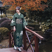 山鸟和色日式和服和风浴衣复古连衣裙改良和服摄影旅拍写真