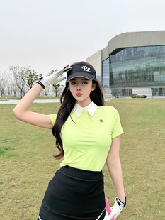 高尔夫女装夏季短袖，女韩版高尔夫服装女修身显瘦高尔夫女裙子