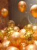金色气球生日汽球装饰场景，布置网红年会周岁，百天开业亮片金属气球