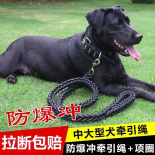 狗狗牵引绳大中型犬遛狗绳子，金毛拉布拉多德牧狗链子项圈宠物用品