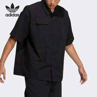 adidas阿迪达斯三叶草，情侣款工装，短袖衬衫hu1238