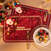 红色圣诞餐垫免洗防水防油皮革垫防烫隔热锅垫碗垫家用西餐垫加厚