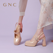 GNC高跟鞋女婚鞋法式一字带玛丽珍鞋24夏新防水台粗跟配裙子单鞋