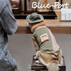 blue port宠物服装拼色卫衣绒里无袖背心中小型犬猫通用衣服潮