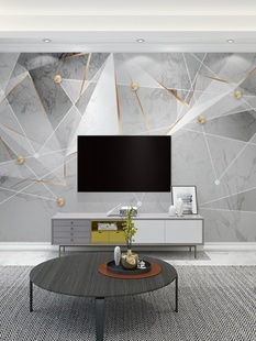 现代简约电视背景墙壁纸客厅大理石几何线条轻奢影视墙布壁画墙纸