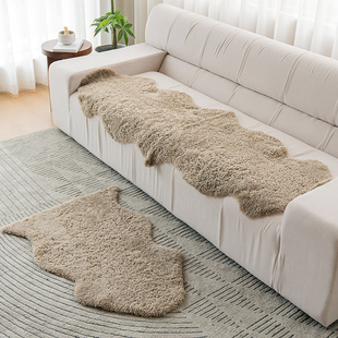 小沙整张卷毛羊皮羊毛，沙发垫客厅卧室床边地毯，飘窗垫羊毛坐垫靠背