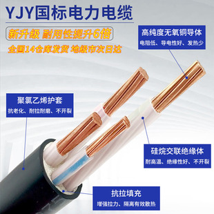 yjv动力电力电缆2345芯三相四线10平方16架空25阻燃耐火铜芯35