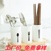 筷子筒多功能家用创意餐具桌面置物盒橡木高等筷子盒沥水筷子收纳