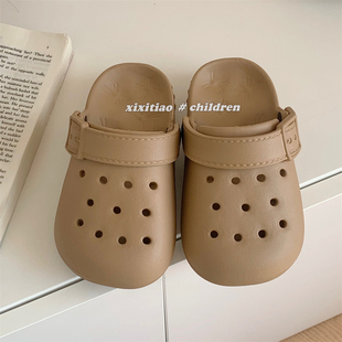 细细条儿童洞洞鞋夏季外穿可爱男童女童宝宝沙滩鞋包头亲子凉鞋