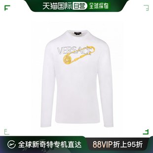 香港直邮versace男士，白色长棉t恤1001748-1a00932-1w000