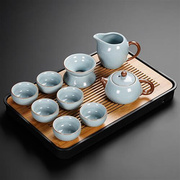 樊先森茶杯陶瓷一套高端汝窑，茶具套装家用茶盘中式办公室功夫茶