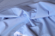 意大利进口蓝白条纹100%棉府绸，面料设计师衬衫连衣裙服装布料色织