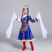 儿童藏族舞蹈演出服装少儿少数民族服女款中国风蒙古服女童表演服