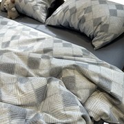 北欧简约加厚纯棉磨毛时尚菱格纹纯棉四件套1.8米1.5被套床单保暖