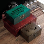 储物百宝箱实木盒子带锁仿古收纳欧式复古大号木箱子宝箱盒小木箱