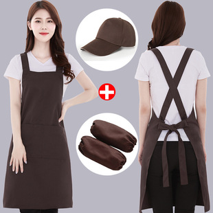 围裙三件套装logo餐饮专用超市奶茶店男女时尚工作服印字服务员