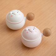 可爱猪猪过滤水杯陶瓷茶水分离带盖创意女士办公室泡茶杯子礼盒装