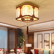 新中式红木灯具实木客厅，灯吸顶灯儿童房灯卧室，简约现代led水晶灯