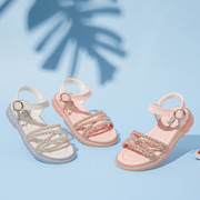 女童凉鞋2024夏季小女孩公主鞋水晶轻便儿童，防滑沙滩鞋童鞋