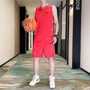 耐克顿篮球服套装男夏季冰丝速干无袖背心青少年，健身跑步运动球衣