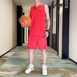 耐克顿篮球服套装男夏季冰丝，速干无袖背心青少年，健身跑步运动球衣