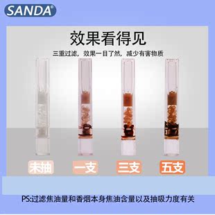 SANDA三达6.5MM中支细烟嘴三重过滤一次性烟嘴健康过滤器盒装烟具